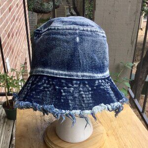 Navy Denim Wash Bucket Hat with Adjustable Fit – New